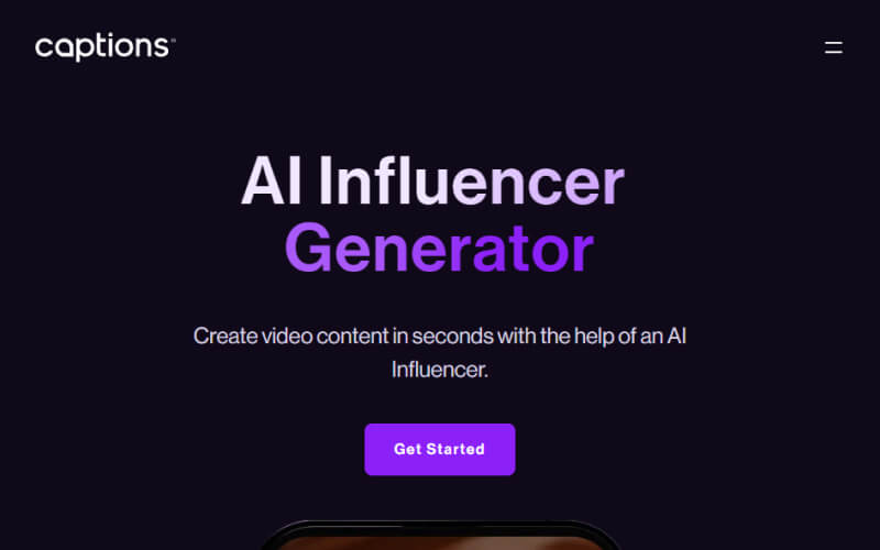 Captions AI Influencer Generator