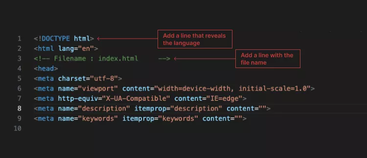 Screenshot of code snippet