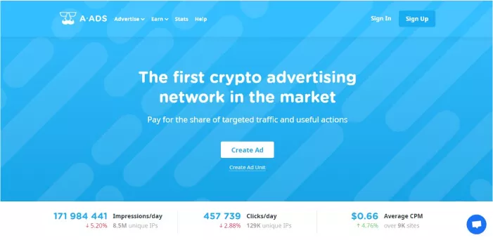 Crypto ad network